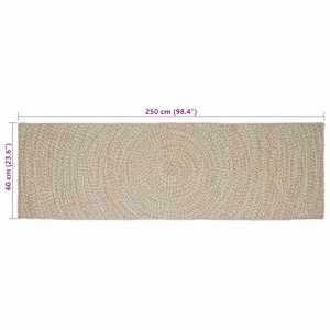 Kusové koberce Přírodní a bílá 60 x 250 cm juta - obrázek 8