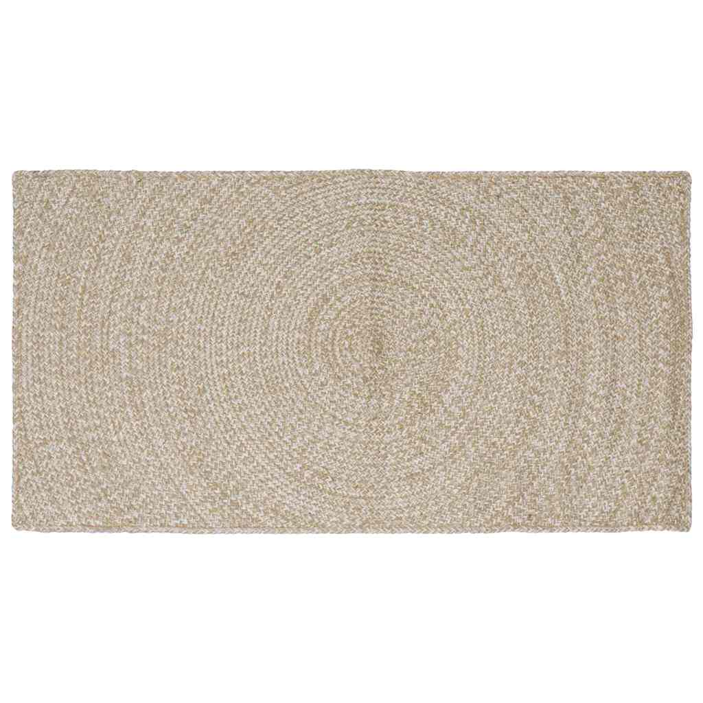 vidaXL Covoare de zonă Dreptunghiular Natural și Alb 80 x 150 cm Iută