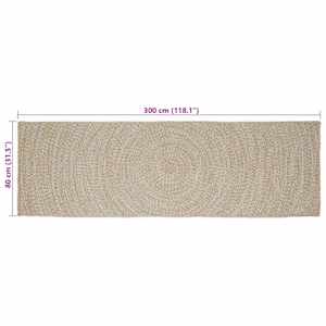 Kusové koberce Přírodní a bílá 80 x 300 cm juta - obrázek 8