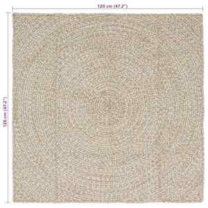 Kusové koberce Přírodní a bílá 120 x 120 cm juta - obrázek 8