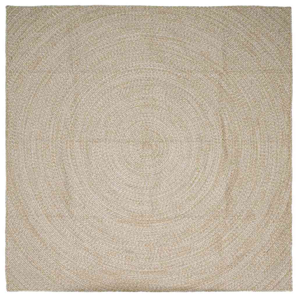 vidaXL Covoare de zonă Natural și Alb 240 x 240 cm Iută