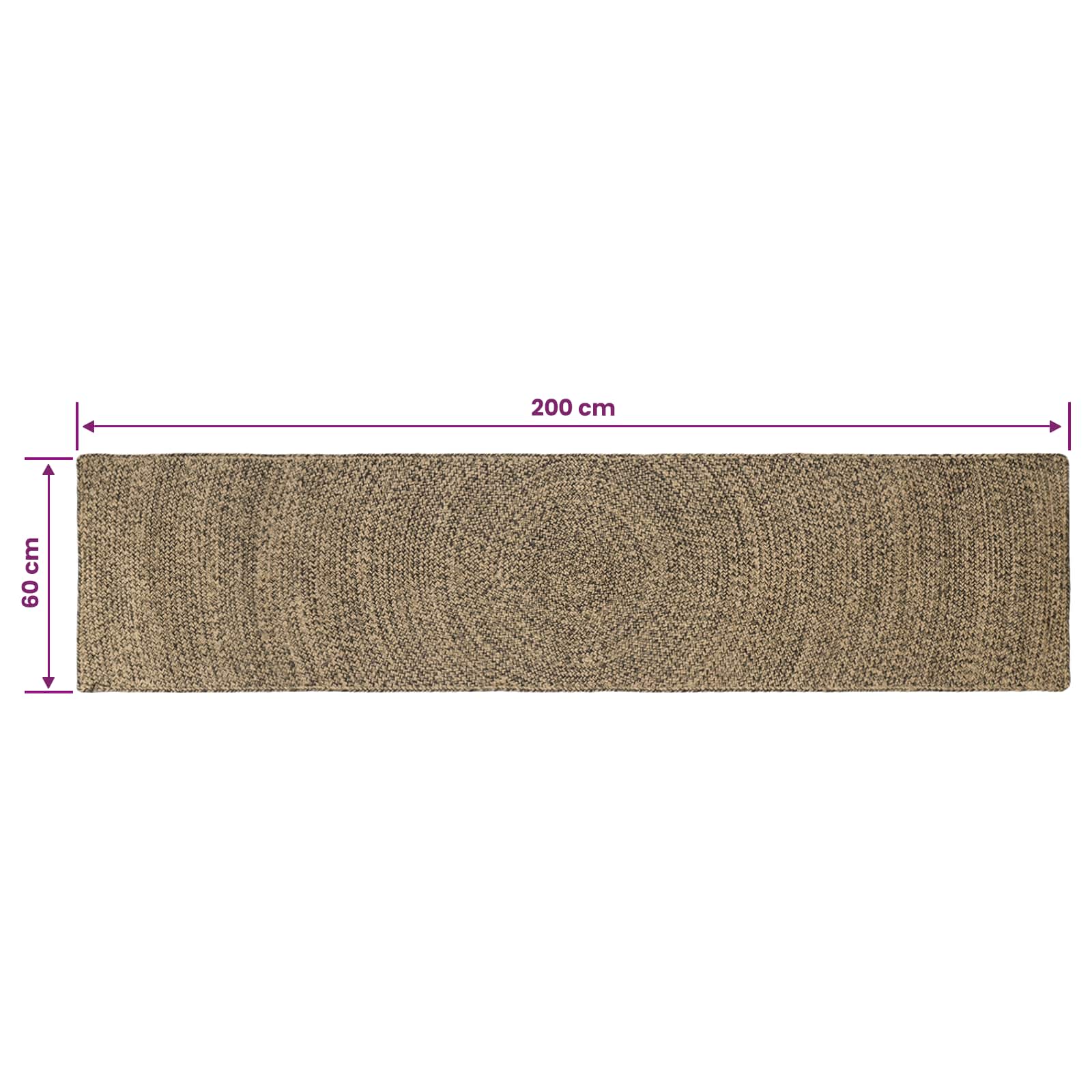 Vloerkleden Naturel en Zwart 60 x 200 cm Jute image 8