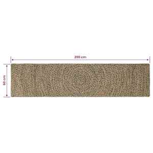 Kusové koberce Přirozená a černá 60 x 200 cm juta - obrázek 8