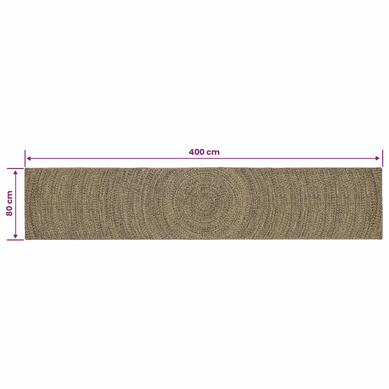 Vloerkleden Naturel en Zwart 80 x 400 cm Jute image 8