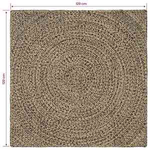 Kusové koberce Přirozená a černá 120 x 120 cm juta - obrázek 8
