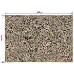 Kusové koberce Přirozená a černá 140 x 200 cm juta - obrázek 8