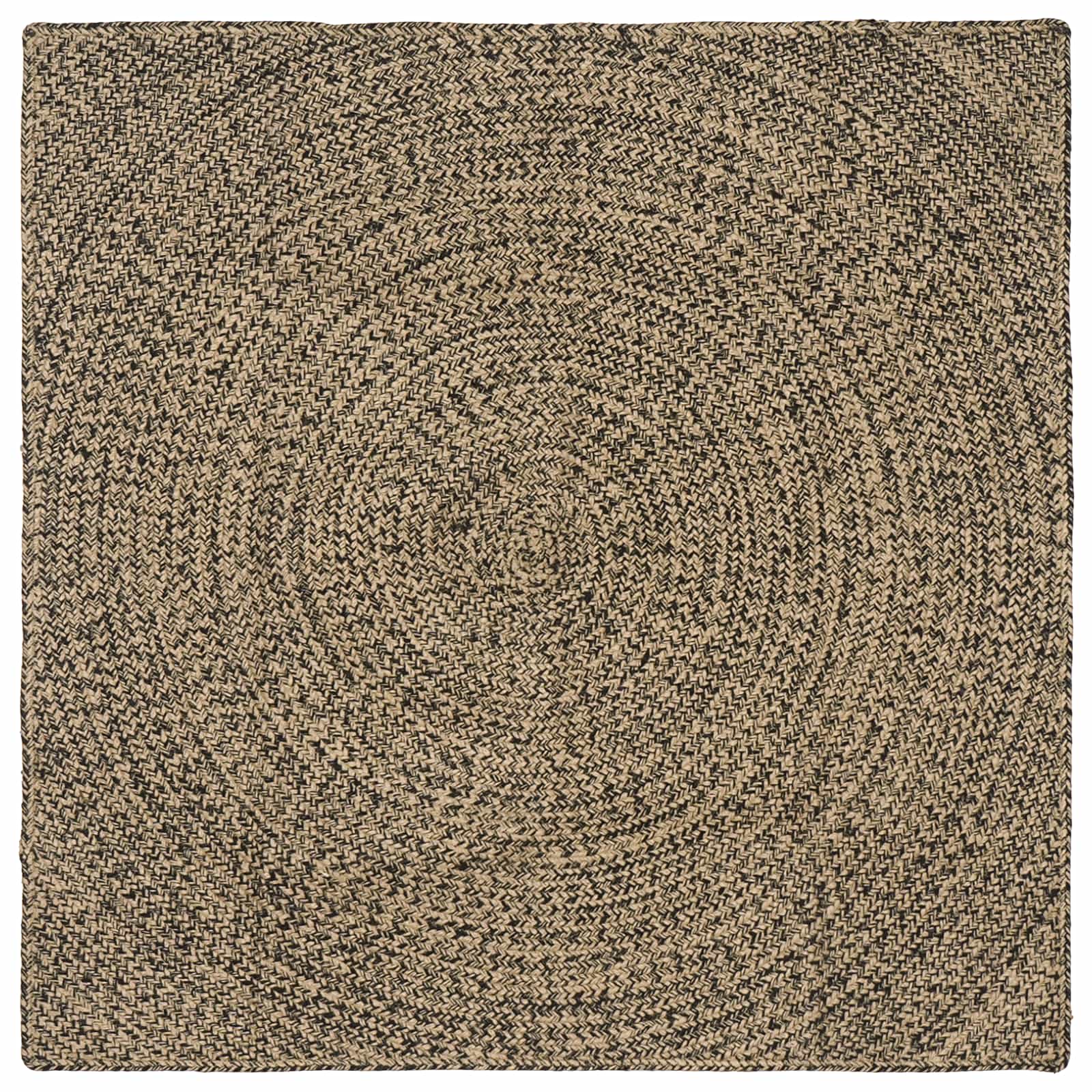 vidaXL Covor Natural și Negru 160 x 160 cm Iută