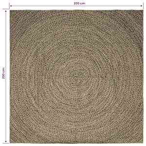 Kusové koberce Přirozená a černá 200 x 200 cm juta - obrázek 7