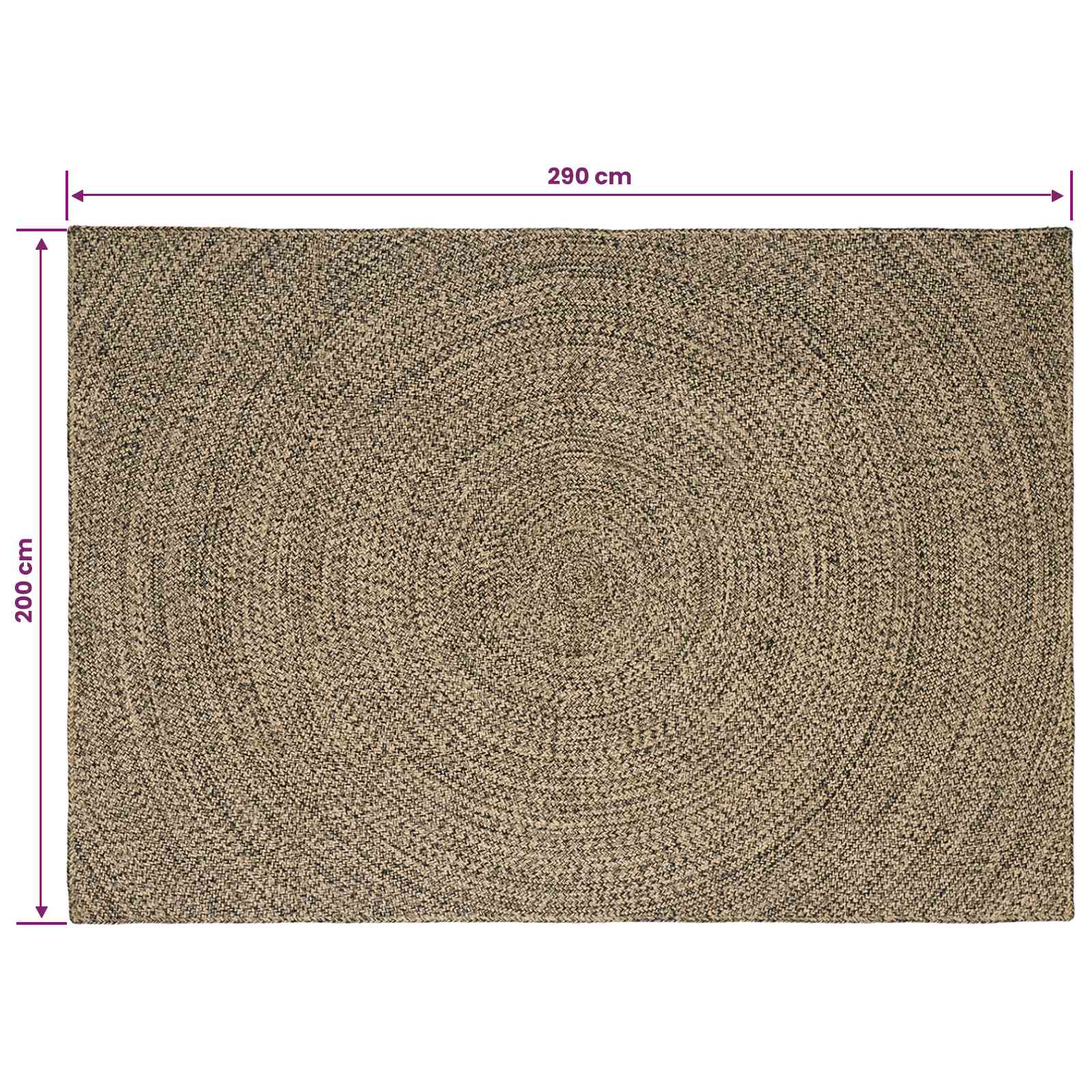 Vloerkleden Naturel en Zwart 200 x 290 cm Jute image 8