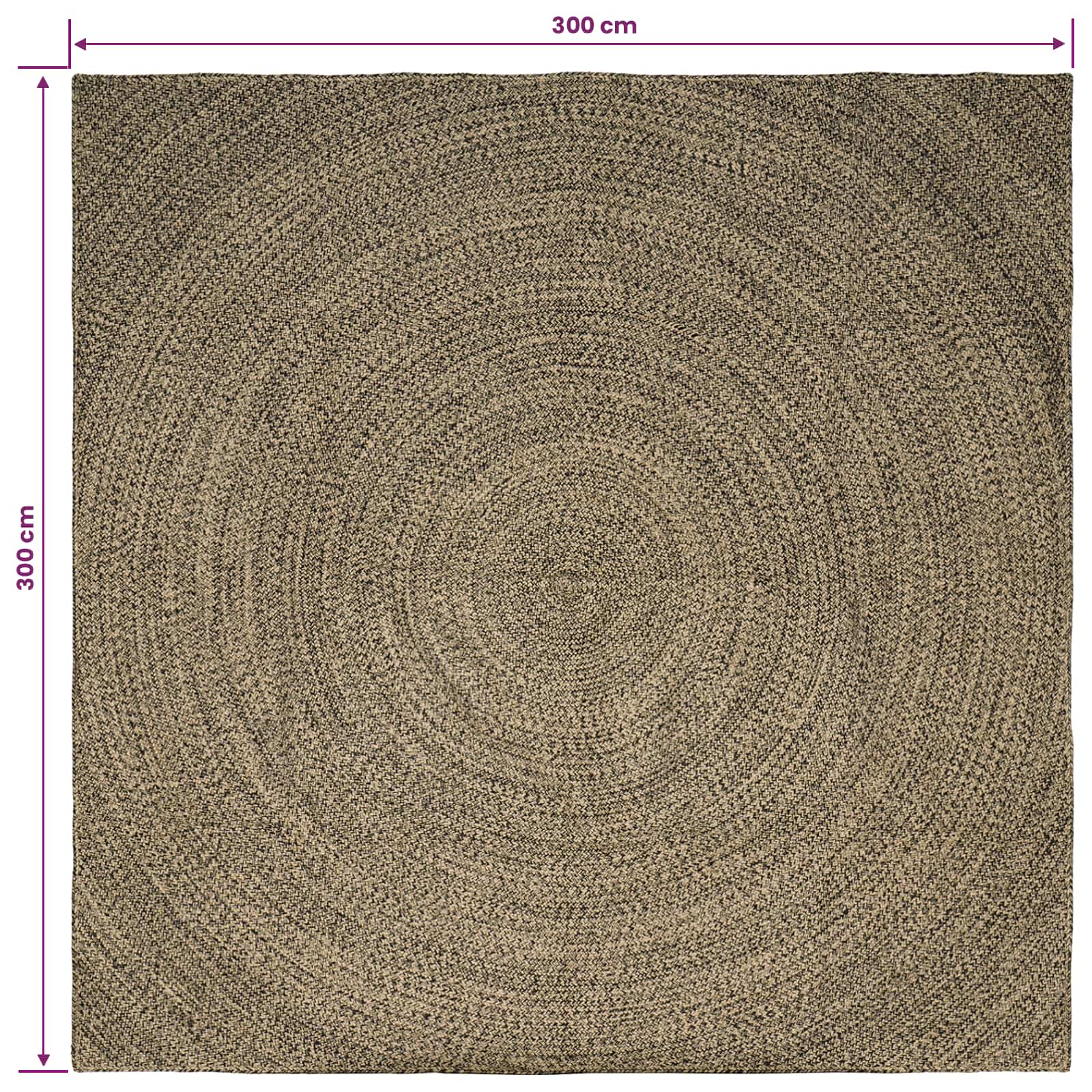 Vloerkleden Naturel en Zwart 300 x 300 cm Jute image 8