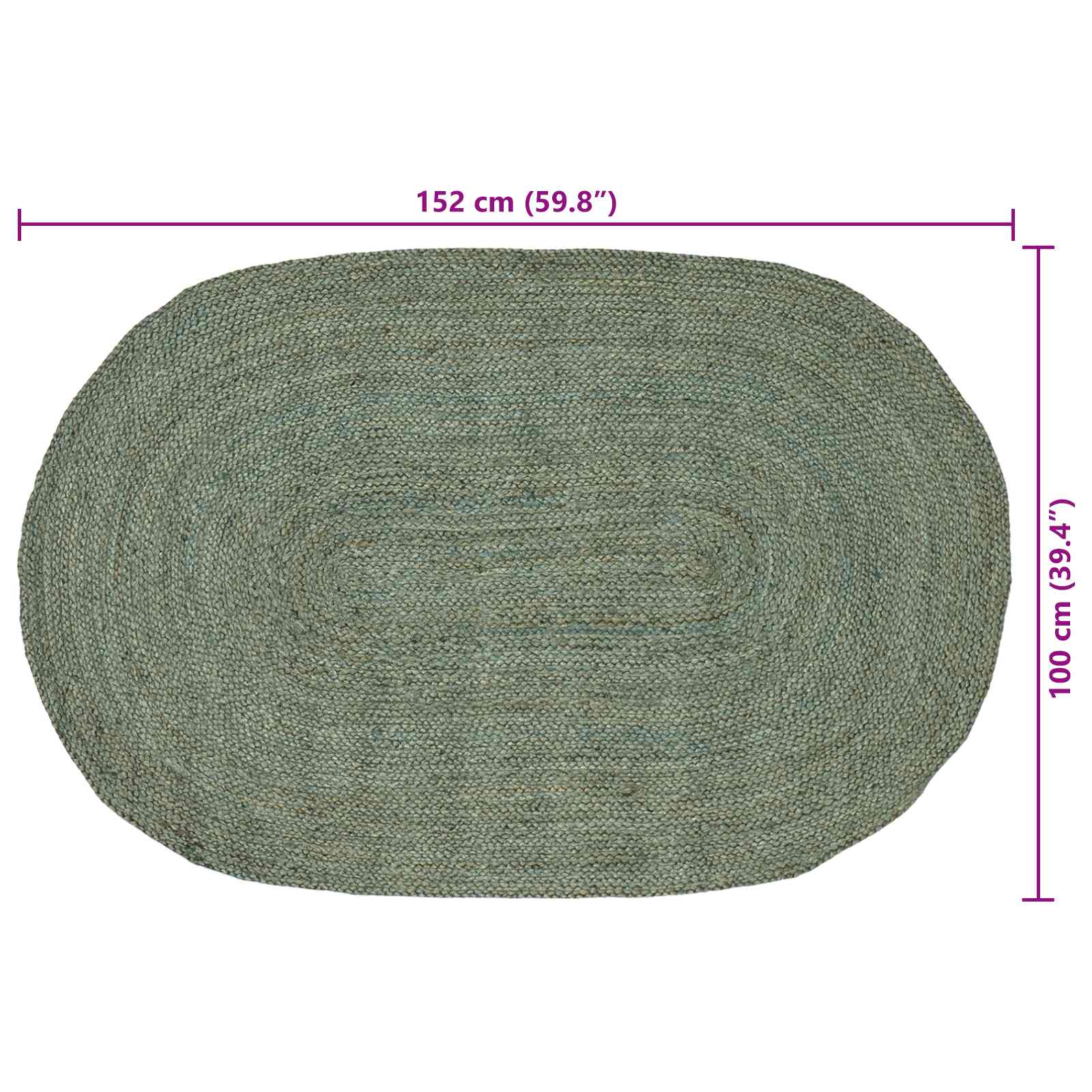 Vloerkleden Olijfgroen 100 x 152 cm Jute image 7