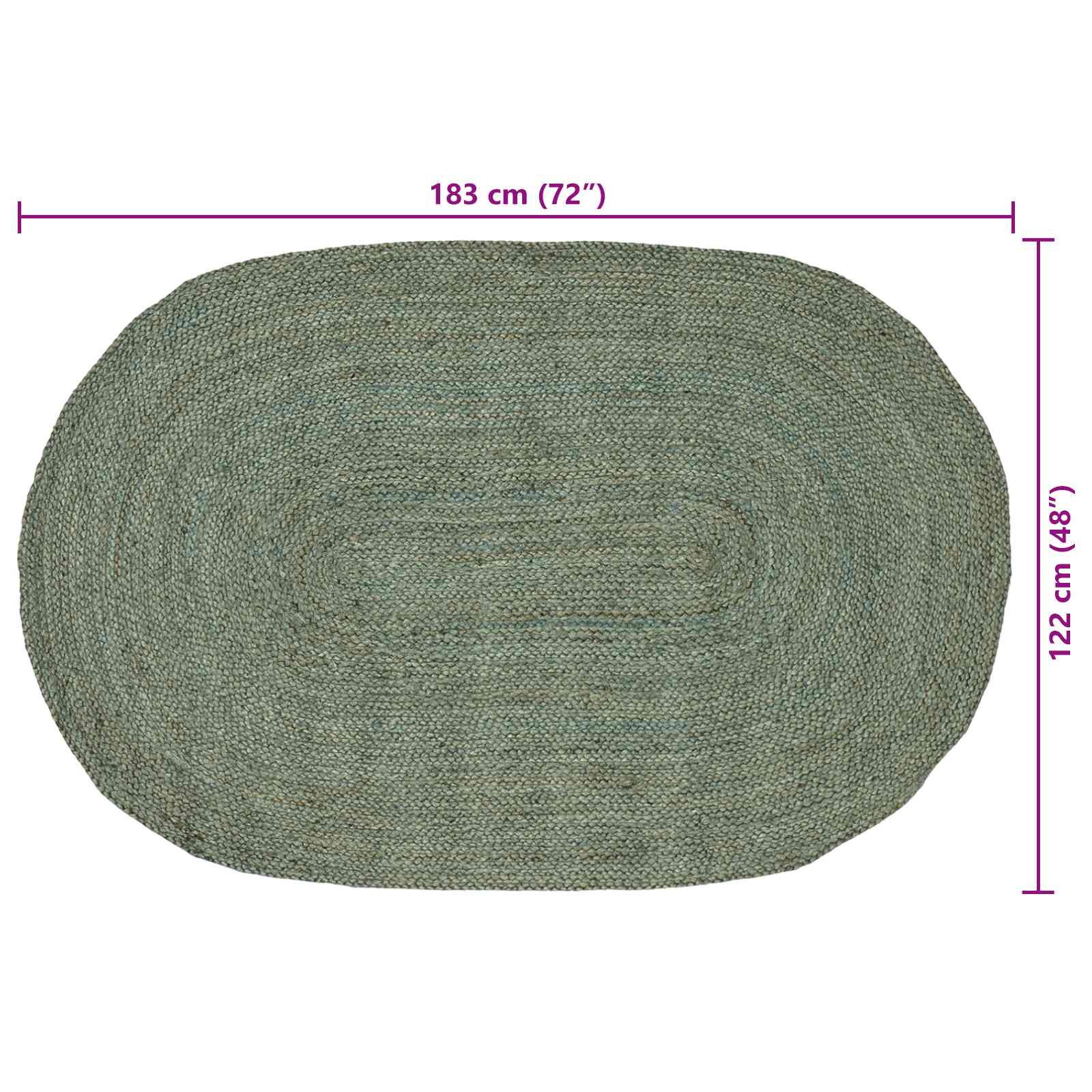 Vloerkleden Olijfgroen 122 x 183 cm Jute image 7