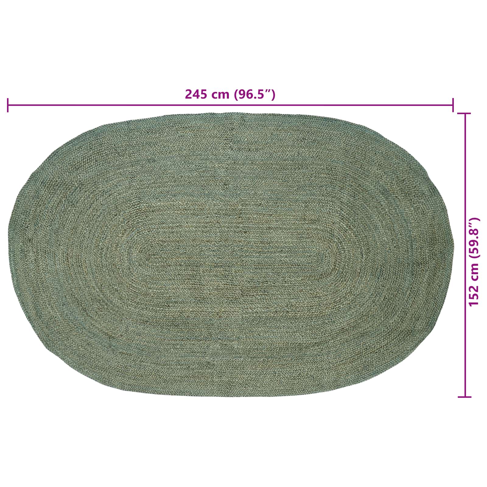 Vloerkleden Olijfgroen 152 x 245 cm Jute image 7