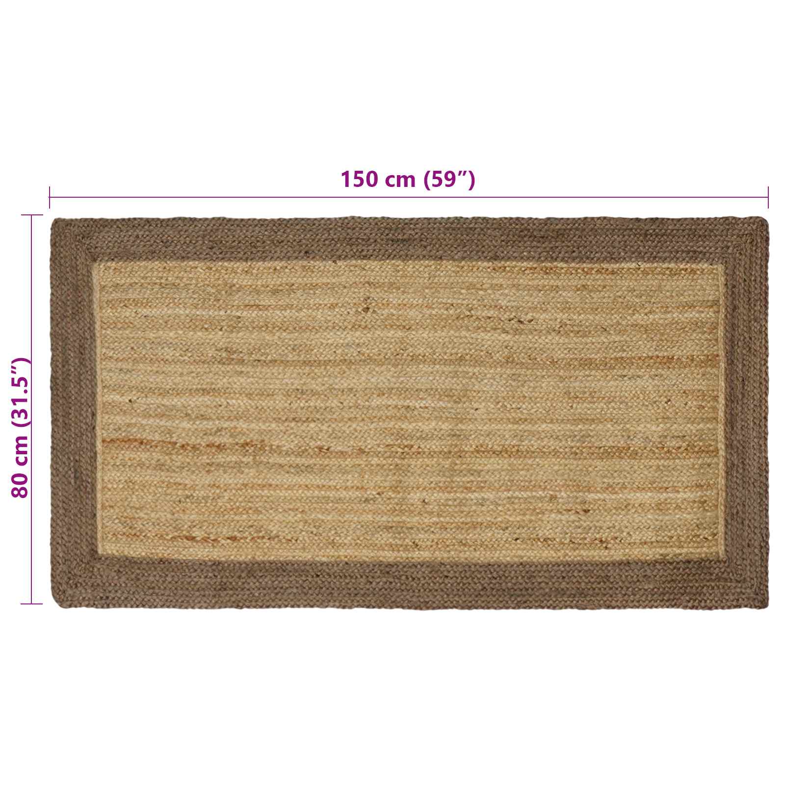 Vloerkleden Grijs 80 x 150 cm Jute image 8