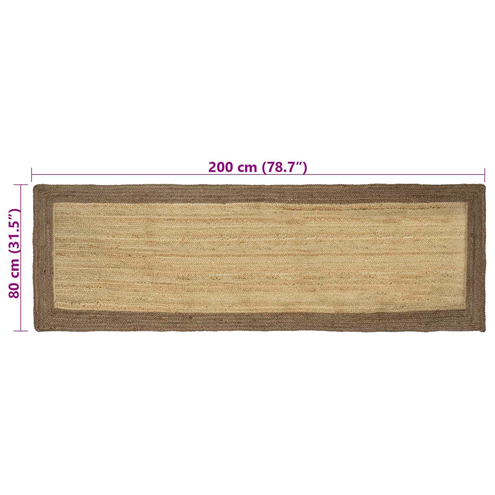 Vloerkleden Grijs 80 x 200 cm Jute image 8