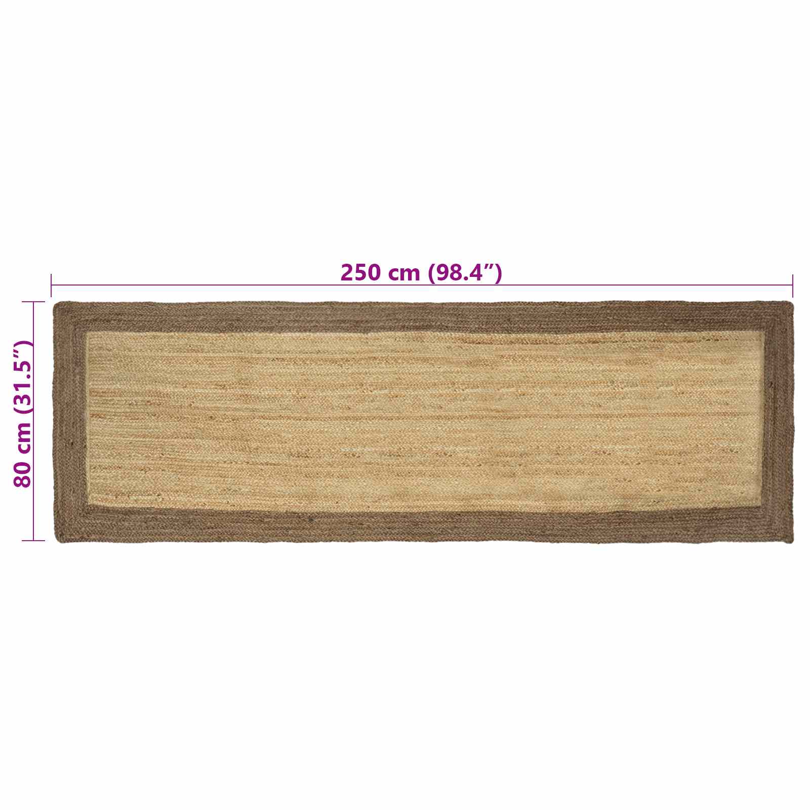 Vloerkleden Grijs 80 x 250 cm Jute image 8