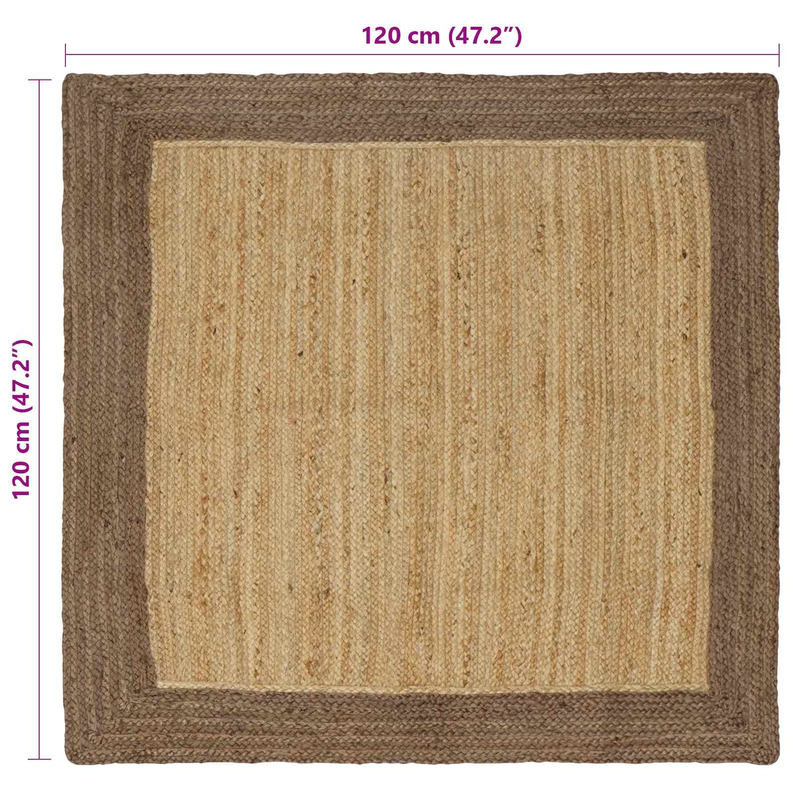 Vloerkleden Grijs 120 x 120 cm Jute image 8