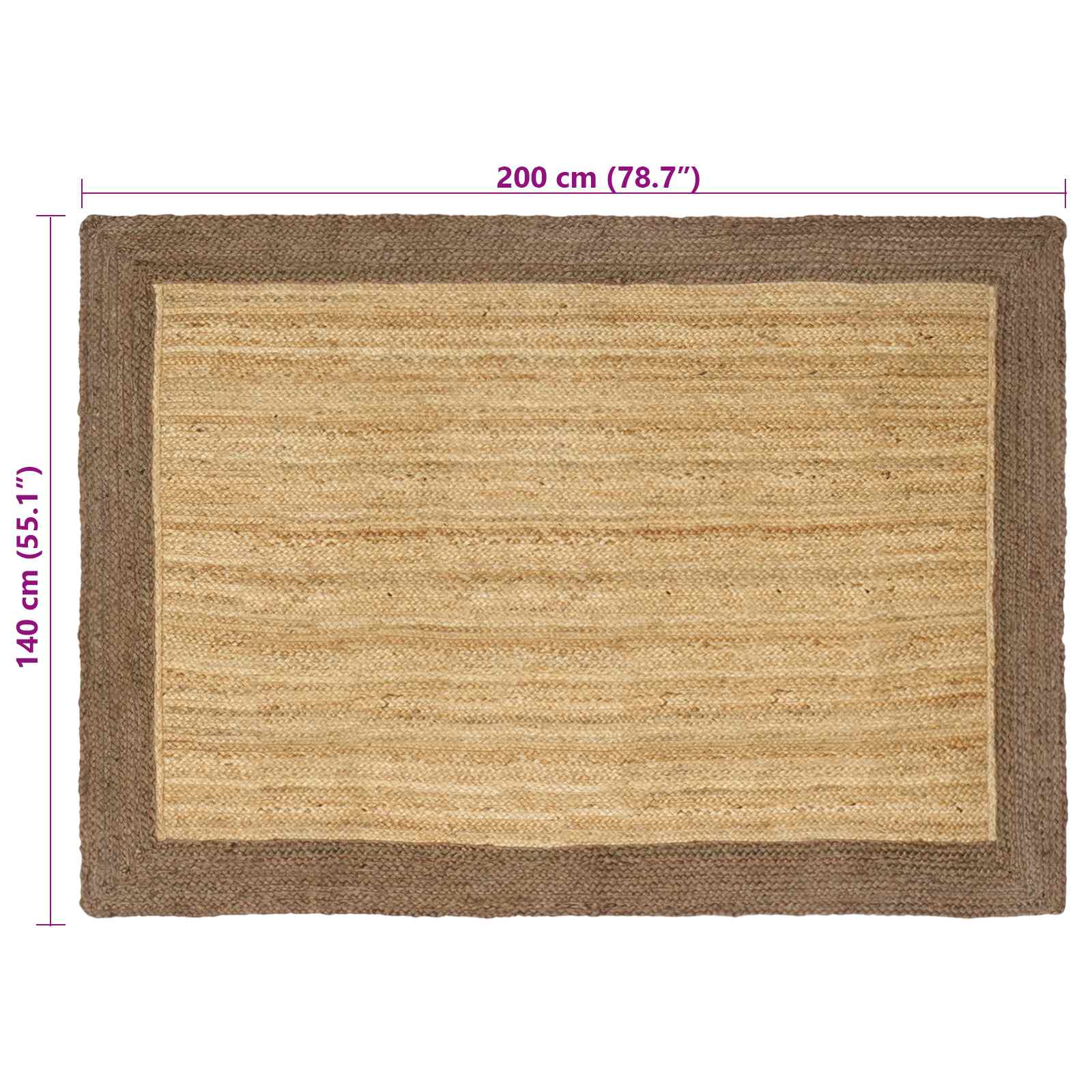 Vloerkleden Grijs 140 x 200 cm Jute image 8