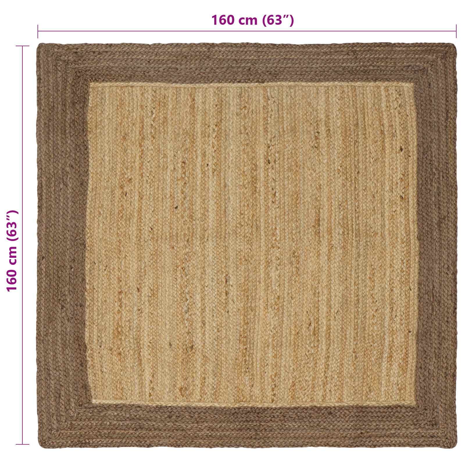 Vloerkleden Grijs 160 x 160 cm Jute image 8