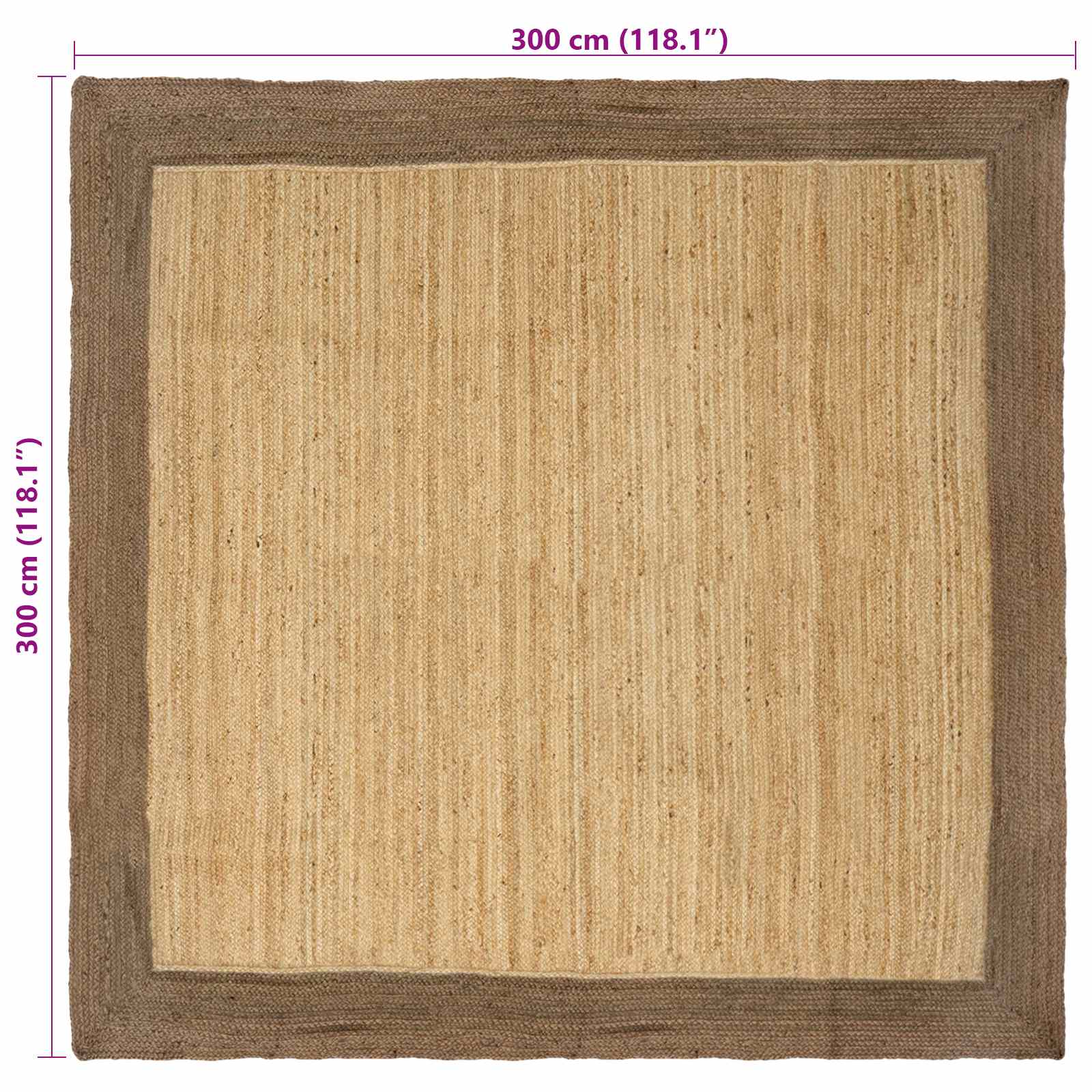 Vloerkleden Grijs 300 x 300 cm Jute image 8