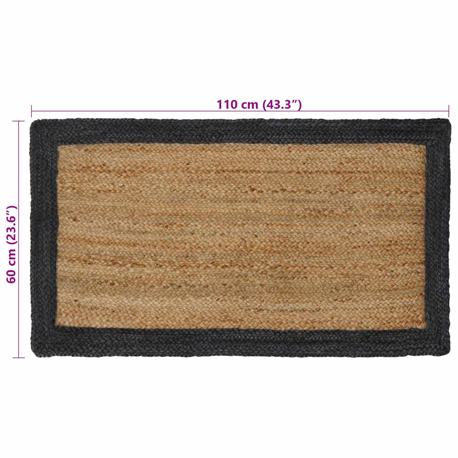 Vloerkleden Donkergrijs 60 x 110 cm Jute image 8