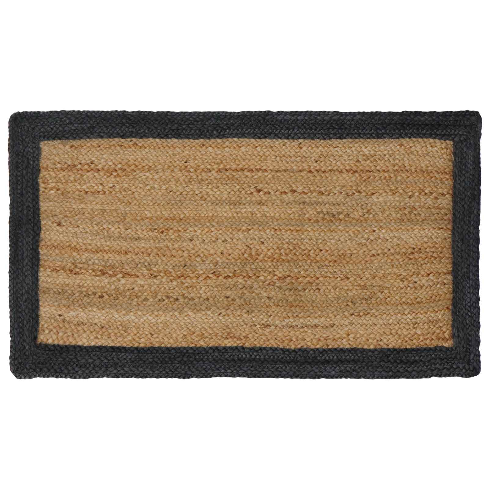 vidaXL Covoare de zonă Dreptunghiular Natural și Gri 60 x 110 cm Iută