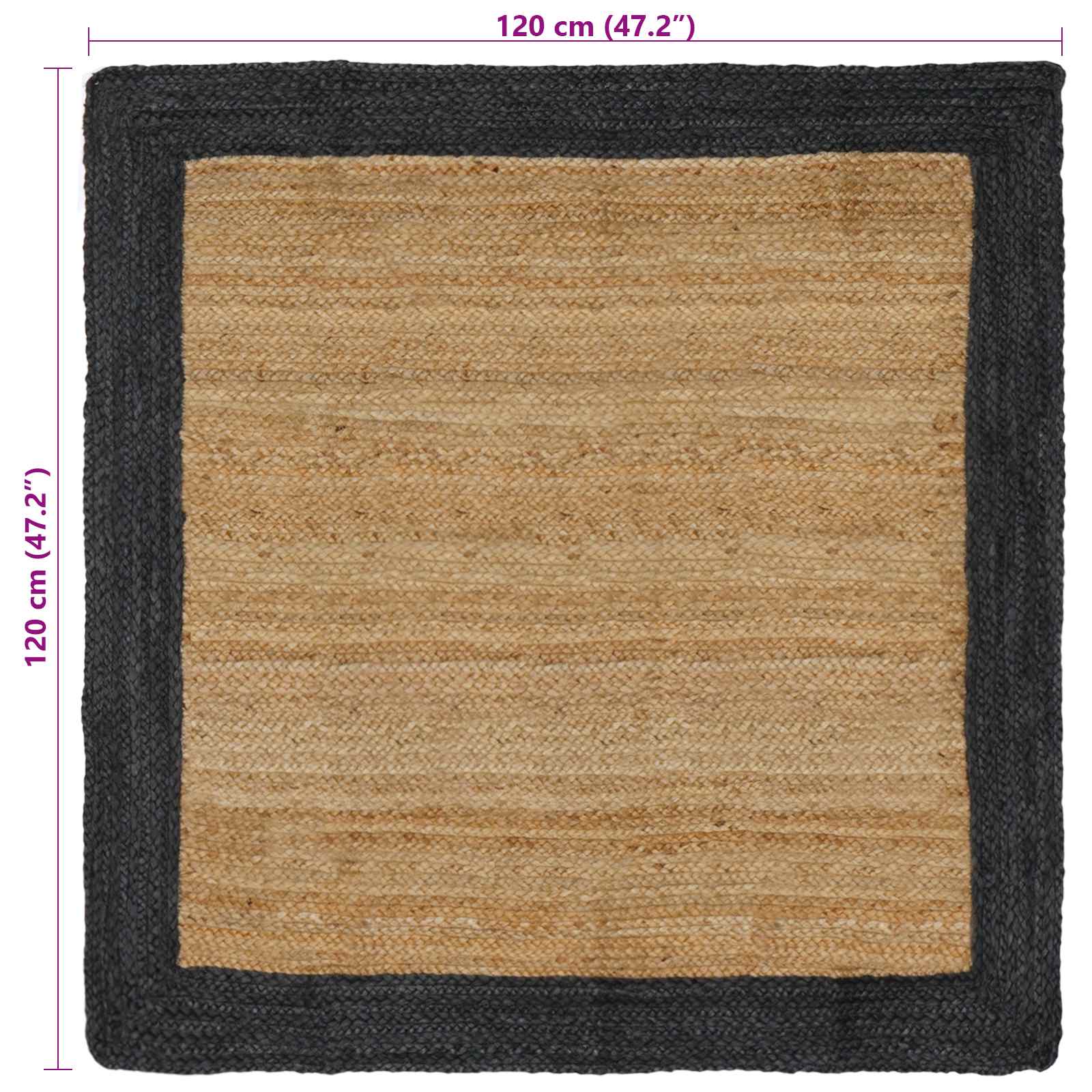 Vloerkleden Donkergrijs 120 x 120 cm Jute image 8