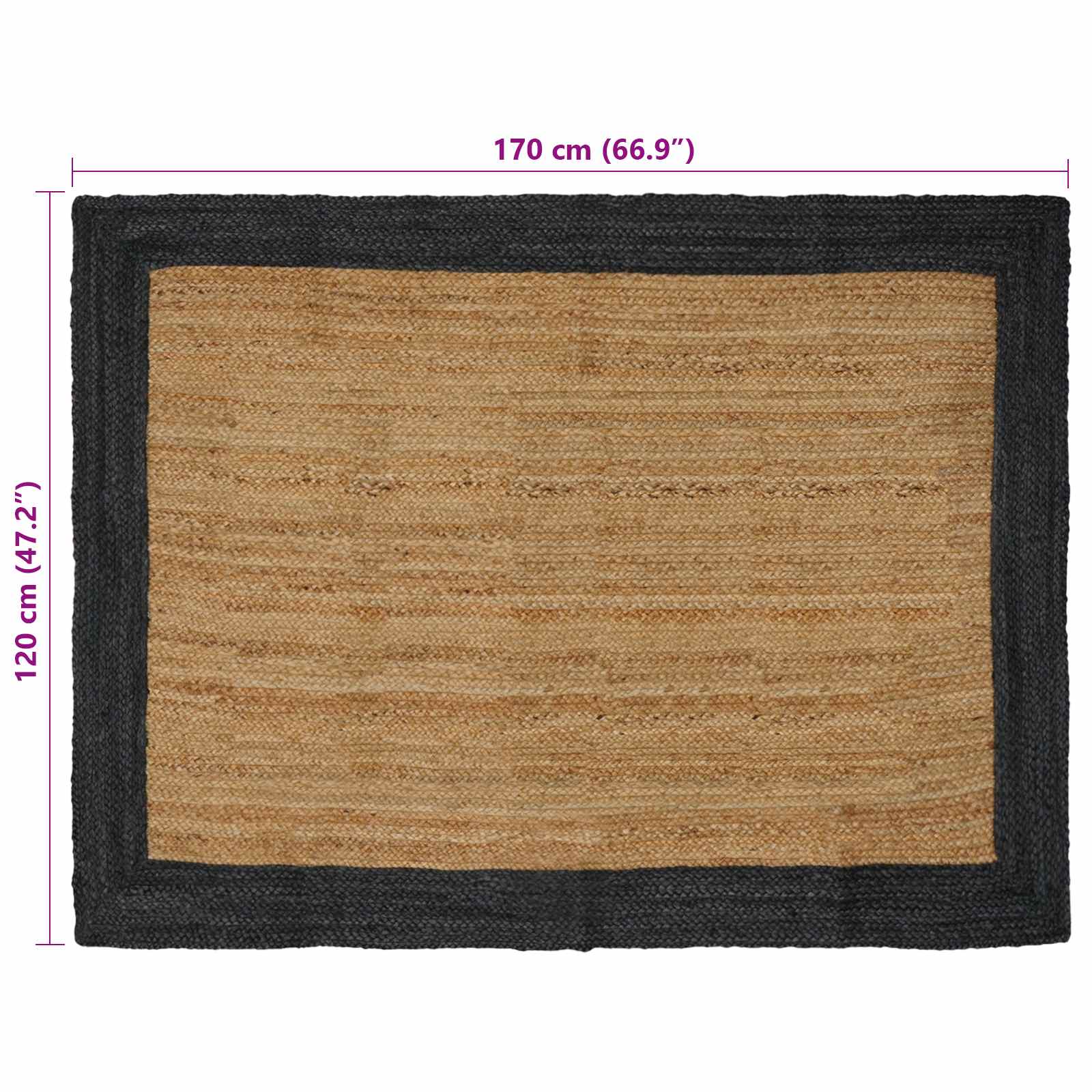 Vloerkleden Donkergrijs 120 x 170 cm Jute image 8