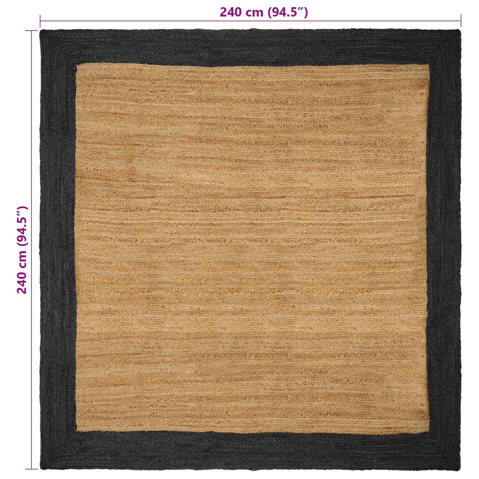 Vloerkleden Donkergrijs 240 x 240 cm Jute image 8