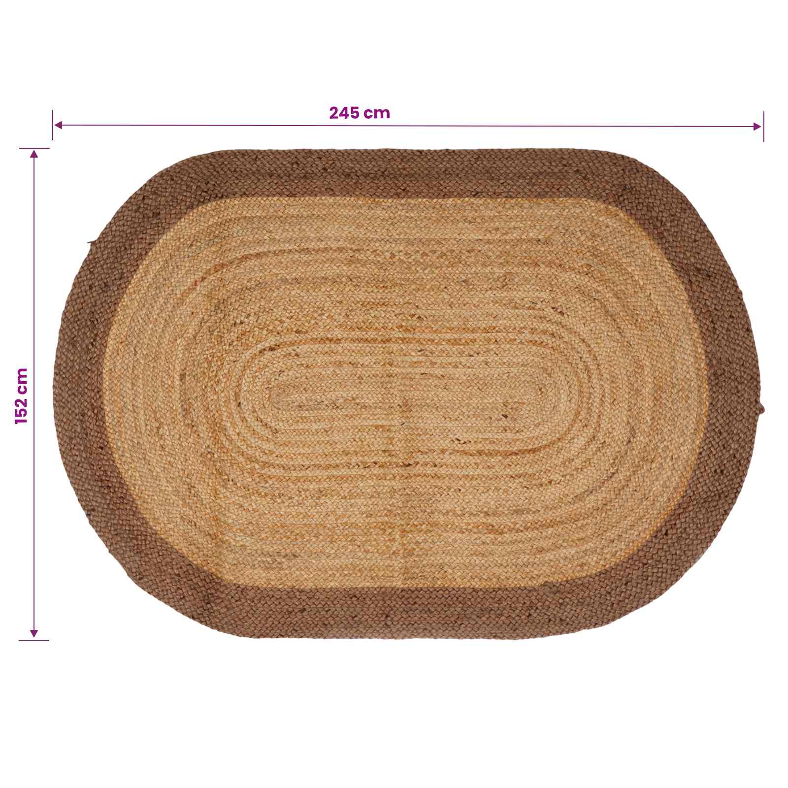 Gebied Tapijt Grijs 152 x 245 cm Jute