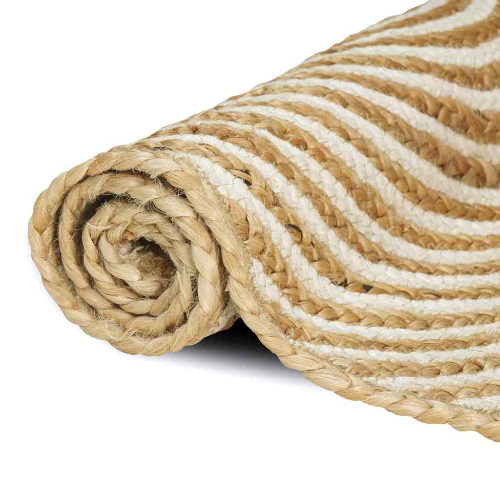 Thumbnail - vidaXL Teppich Natürlich und Weiß 80 x 150 cm Jute