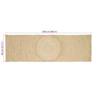 Kusové koberce Bílá 80 x 250 cm juta - obrázek 8