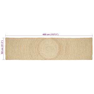 Koberec Přírodní a bílá 80 x 400 cm juta - obrázek 8