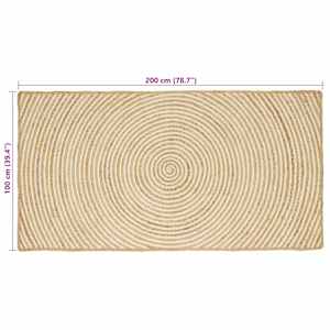 Kusové koberce Bílá 100 x 200 cm juta - obrázek 8