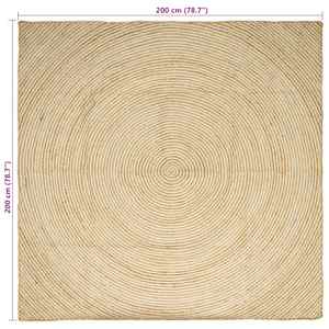 Kusové koberce Bílá 200 x 200 cm juta - obrázek 8