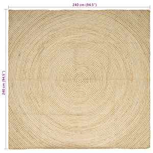 Kusové koberce Bílá 240 x 240 cm juta - obrázek 8