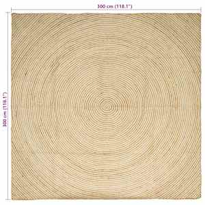Kusové koberce Bílá 300 x 300 cm juta - obrázek 8