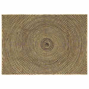 Preproga Naravna in črna 120 x 170 cm Juta