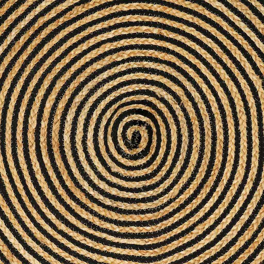 Vloerkleed Natuurlijk en Zwart 140 x 200 cm Jute image 8