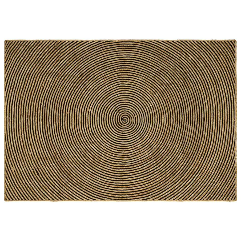 Vloerkleed Natuurlijk en Zwart 200 x 290 cm Jute image 1