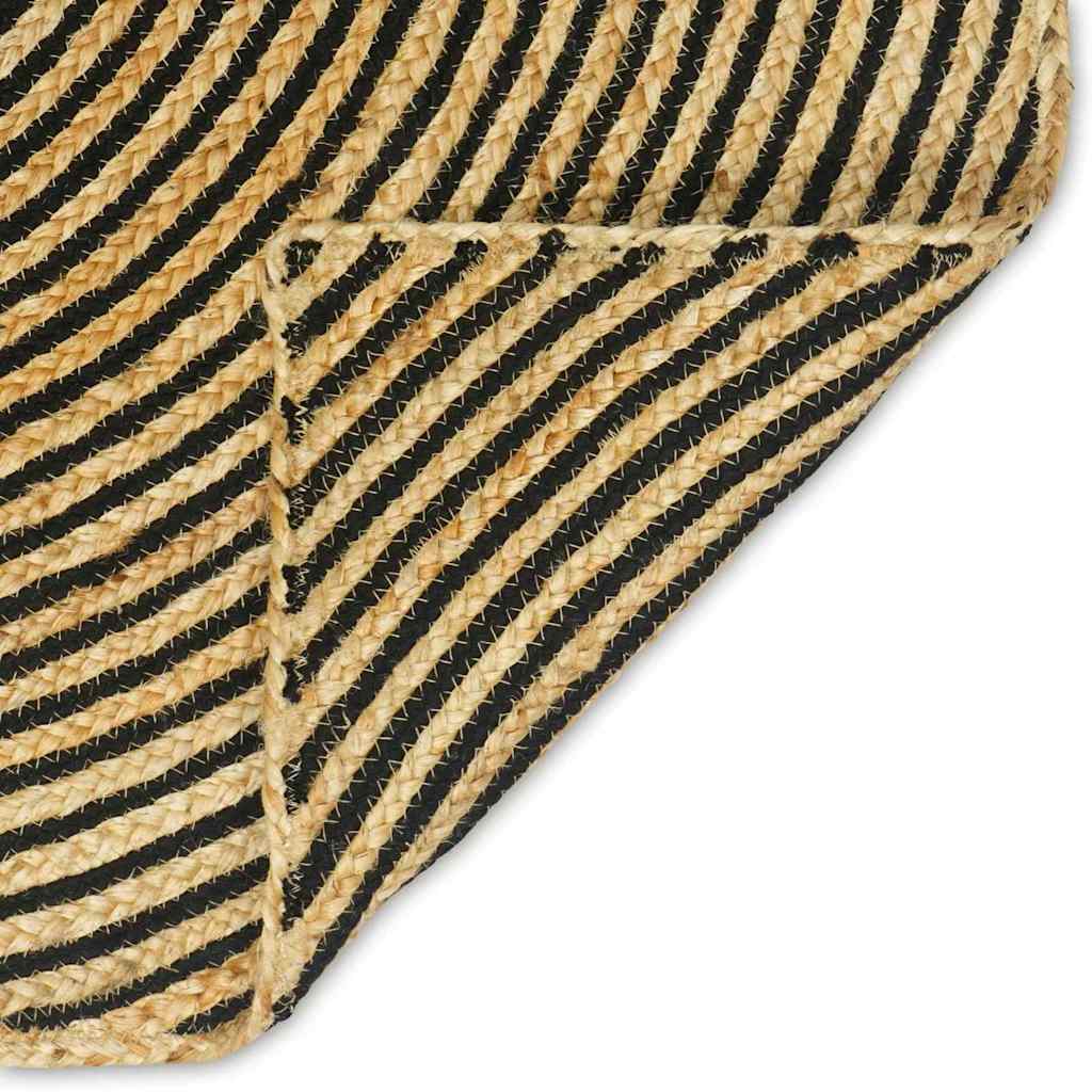 Vloerkleed Natuurlijk en Zwart 300 x 300 cm Jute image 6