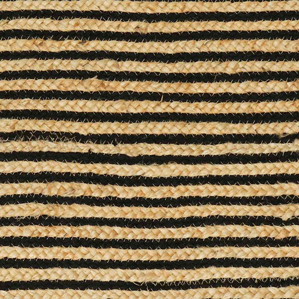 Vloerkleed Natuurlijk en Zwart 122 x 183 cm Jute image 7