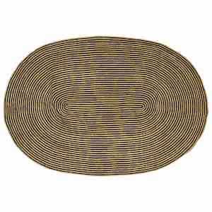 Kusové koberce Přirozená a černá 205 x 305 cm juta - obrázek 1