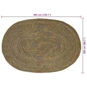 Kusové koberce Přirozená a černá 205 x 305 cm juta - obrázek 8