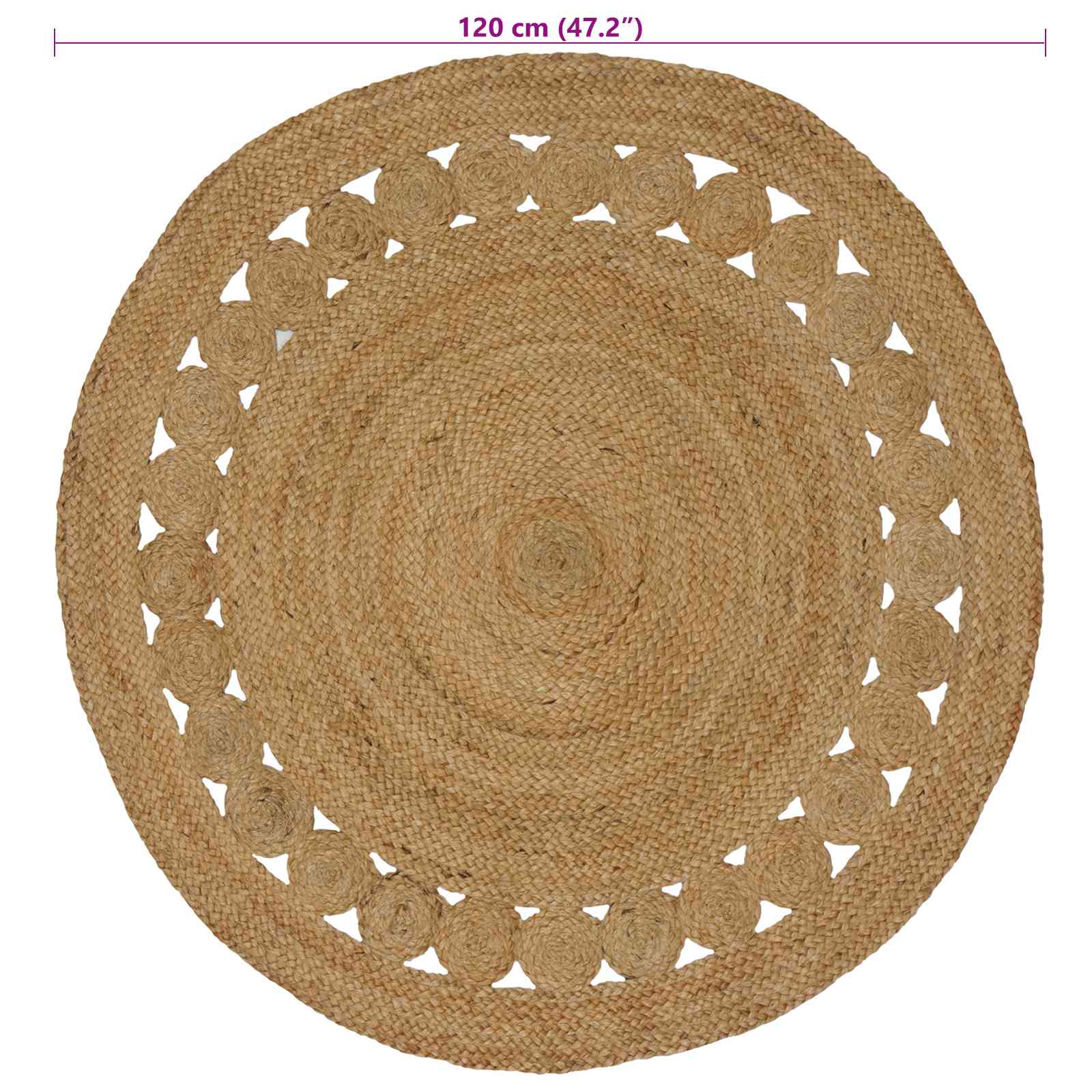 Tapijt Naturel Ø 120 cm Jute image 7