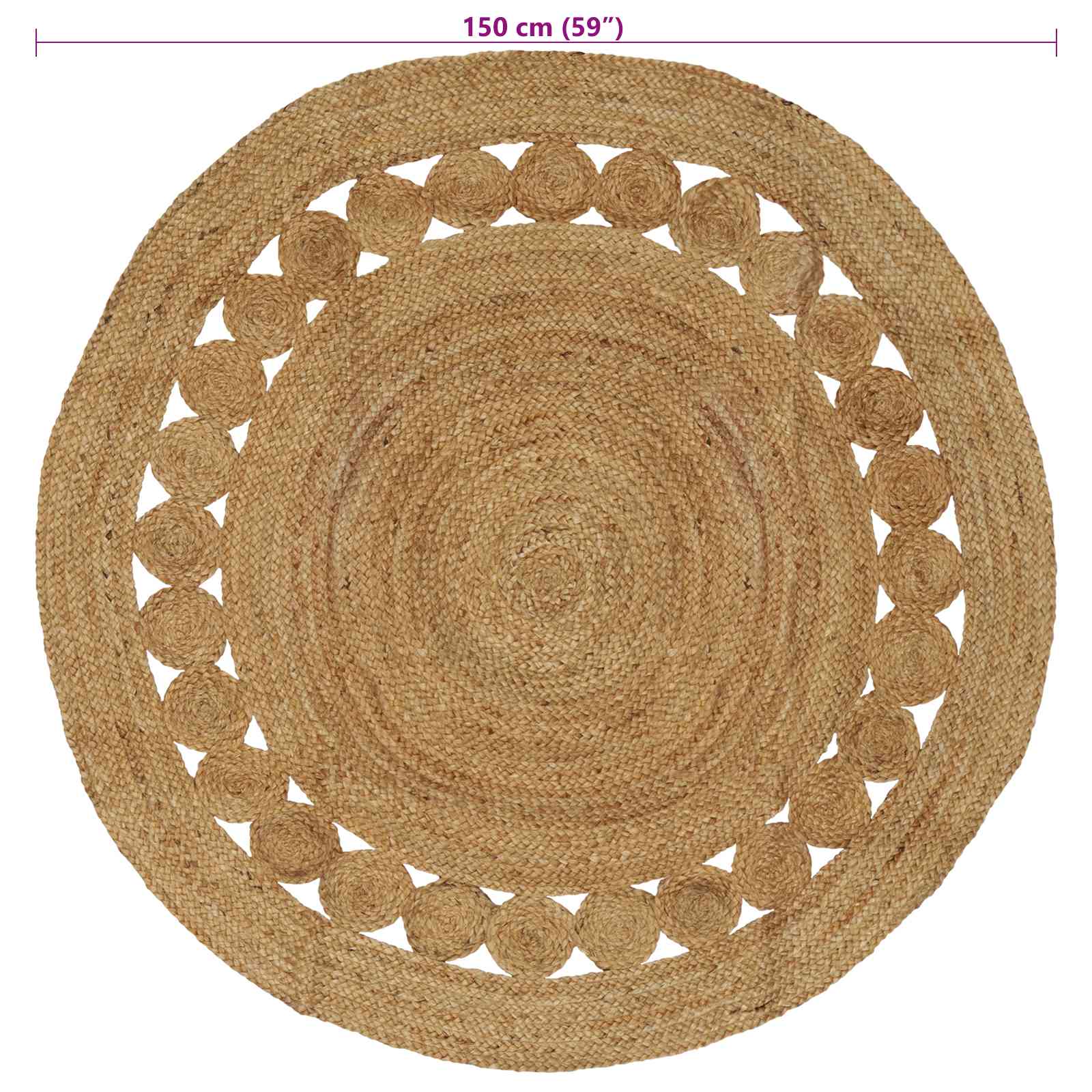 Tapijt Naturel Ø 150 cm Jute image 7