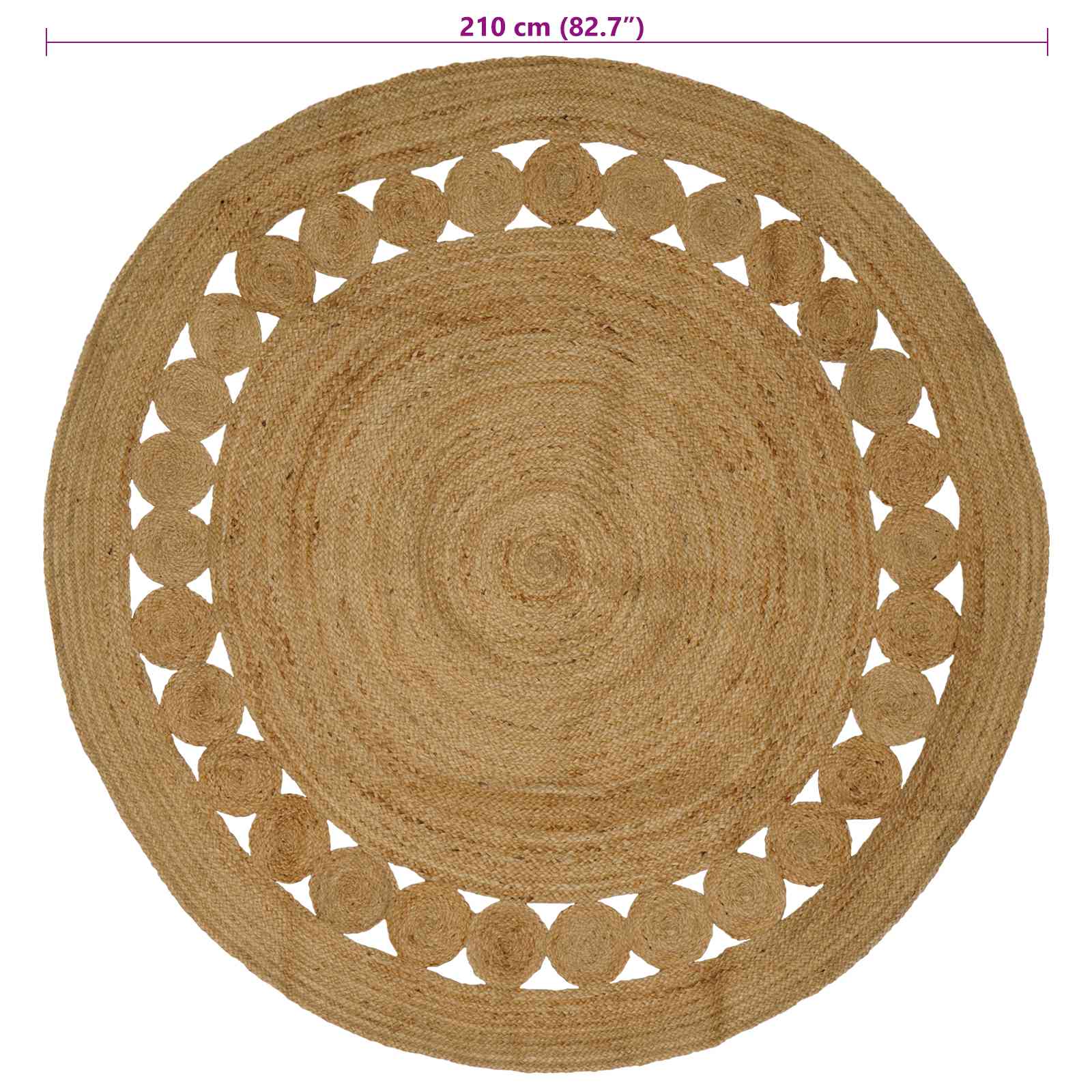 Tapijt Naturel Ø 210 cm Jute image 7