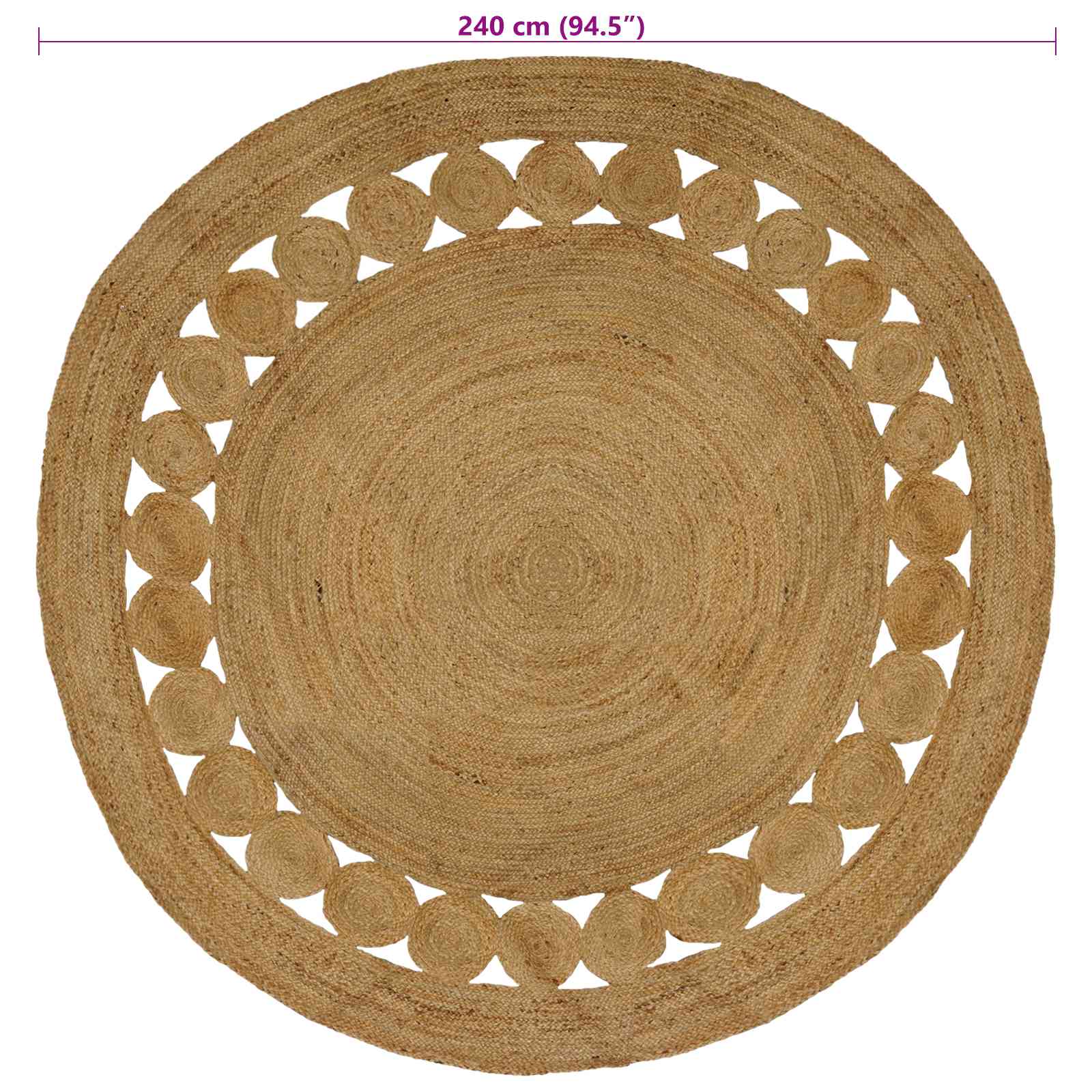 Tapijt Naturel Ø 240 cm Jute image 7