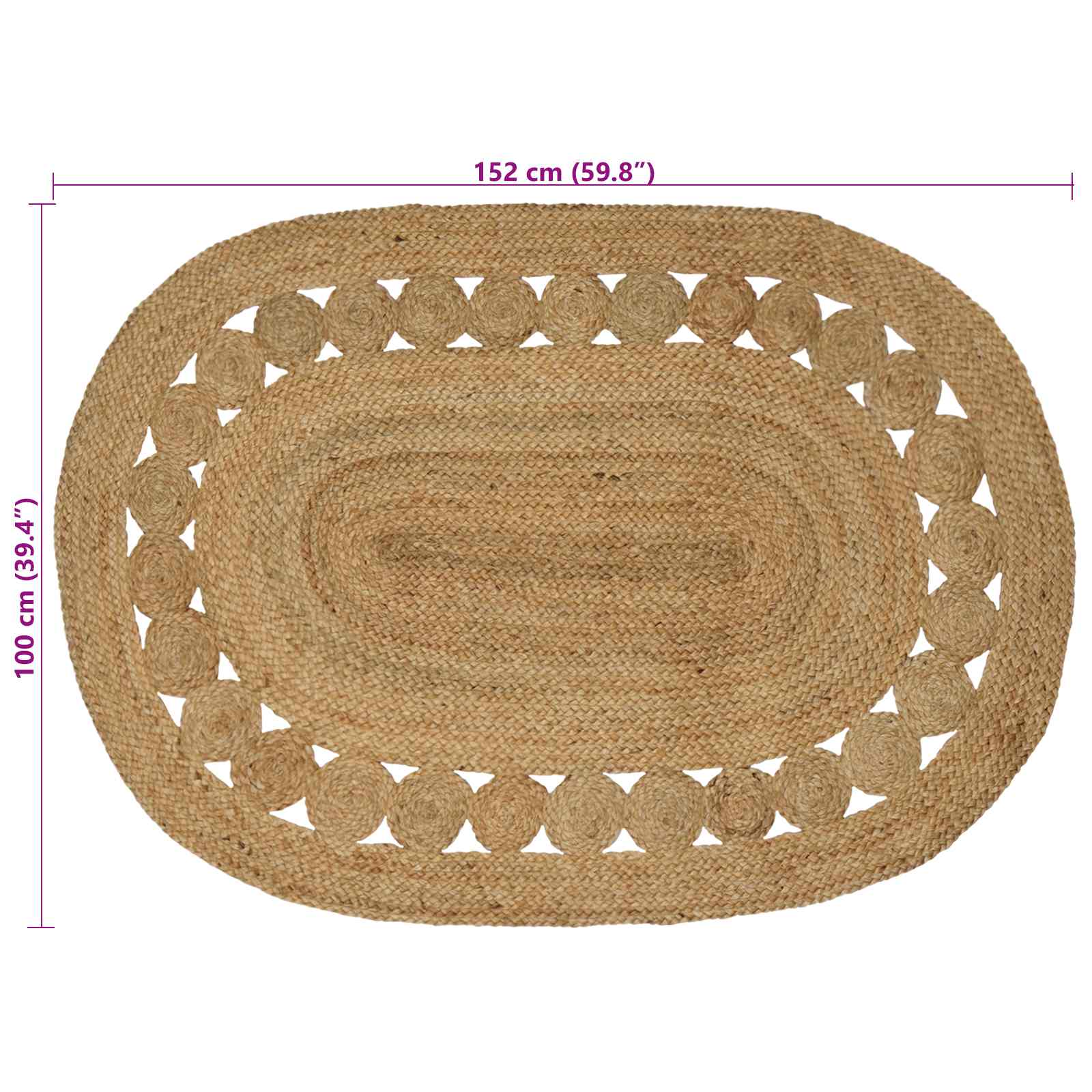 Tapijt Bruin 100 x 152 cm Jute image 7