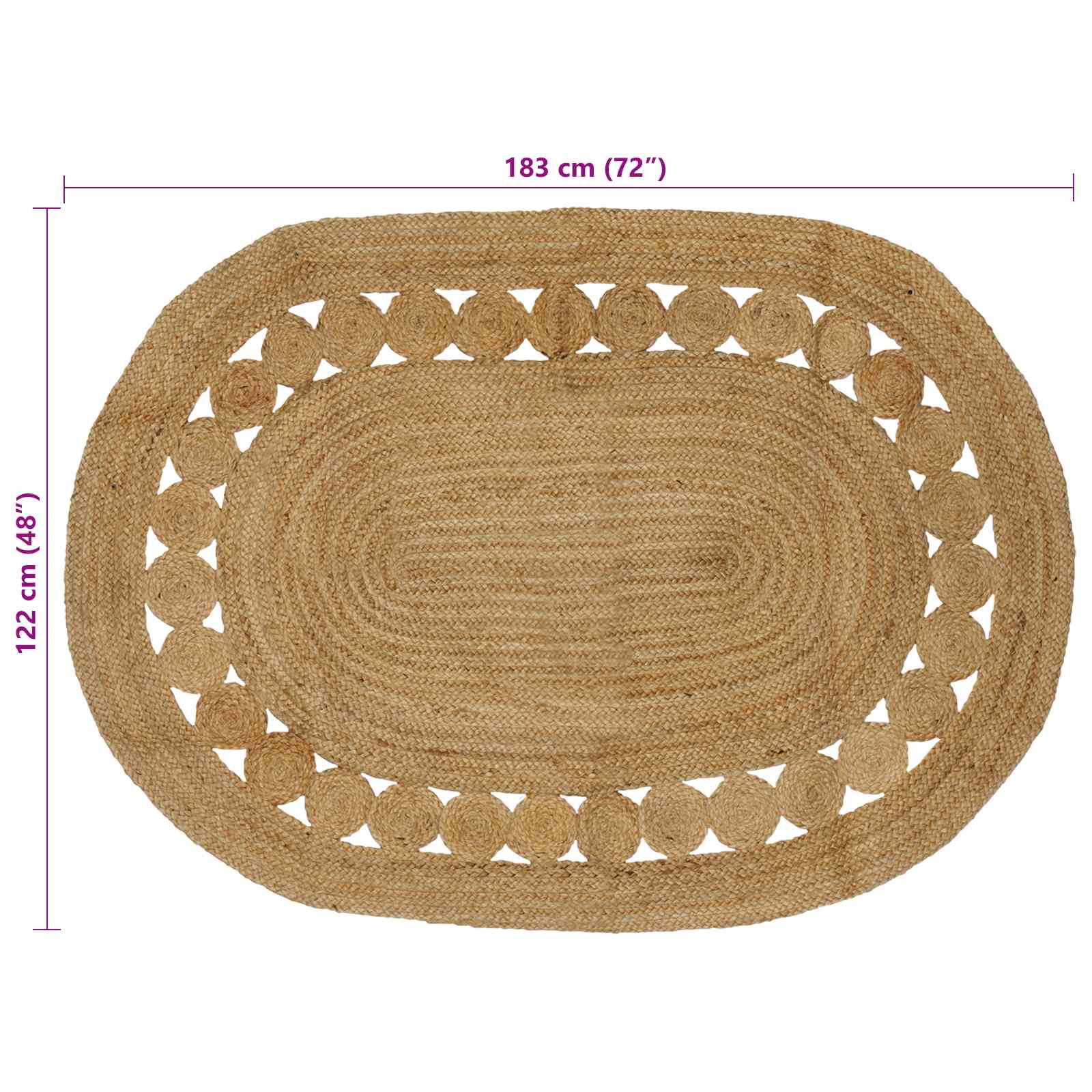 Tapijt Bruin 122 x 183 cm Jute image 7